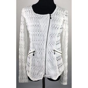 Picadilly Fashions Women’s Eyelet‎ Jacket Zipper Front Pockets Size XS